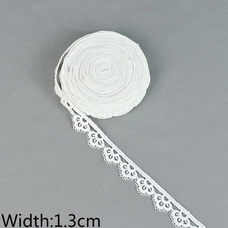10Yards/lot White Cotton Embroidered Lace Trim Ribbons Fabric DIY Sewing Handmade Craft Materials Garment Clothes Accessories