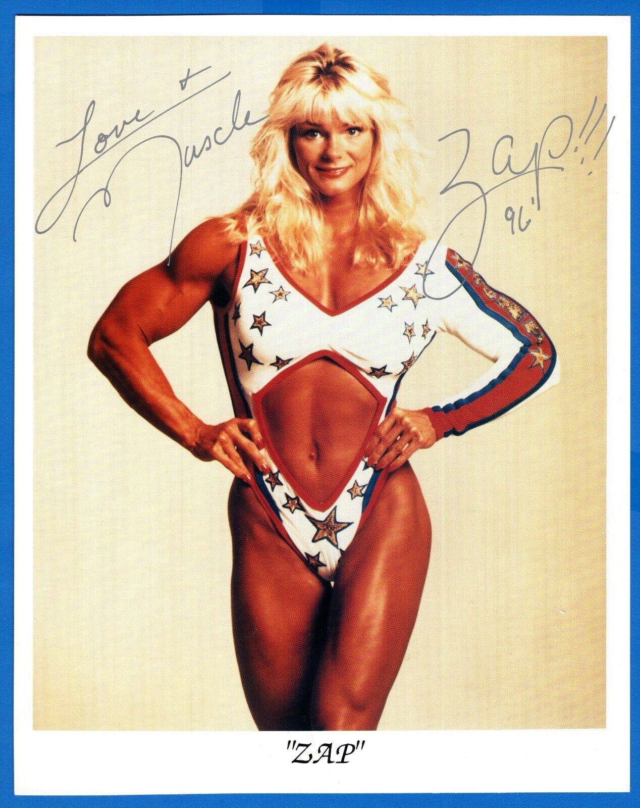 Raye Hollitt ZAP American Gladiator Hand Signed Autograph 8x10 Photo Poster painting