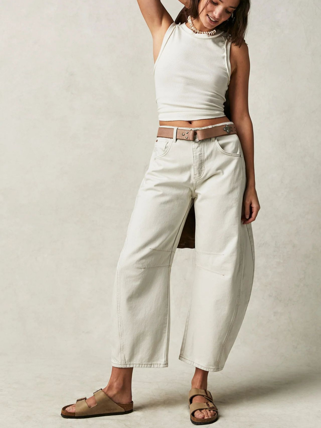 Gamintor EBay Spring, Casual Loose Mid-Waist Tubular Women's Jeans 16848
