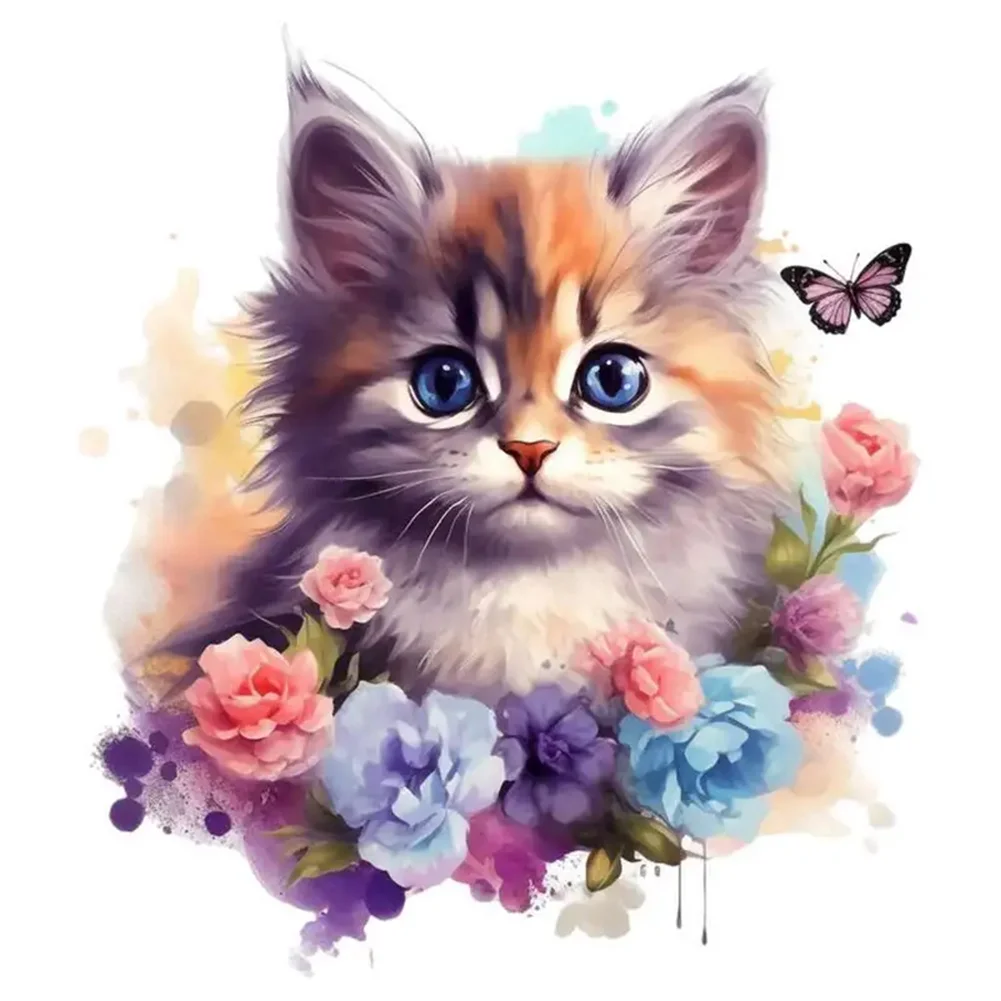 The Cat 30*30cm(canvas) full round drill diamond painting