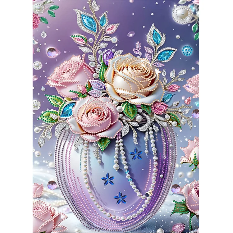Pearl Vase 30*40cm (Canvas) Special Shaped Drill Diamond Painting gbfke
