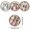 (US Local)[Upgrade]4Pcs Acrylic Special Shape Puppy DIY Waterproof Diamond Painting Coaster