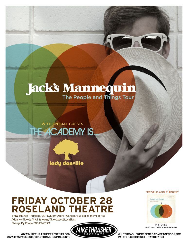 JACK’S MANNEQUIN 2011 Gig POSTER Portland Oregon Concert