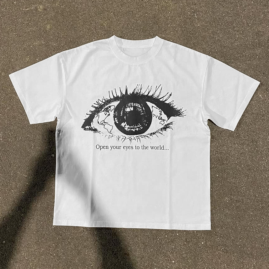Open Your Eyes To The World Print T-Shirt