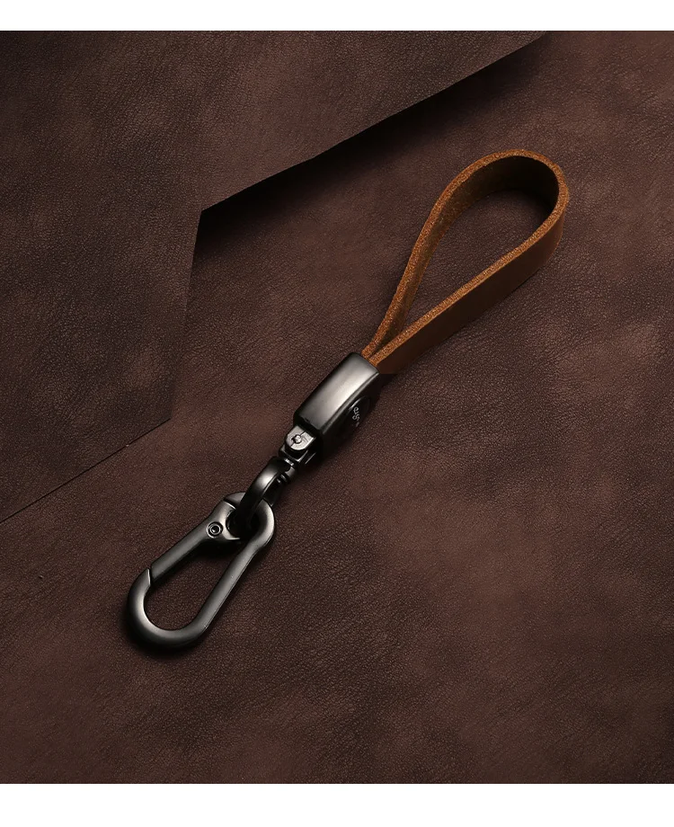 🔥Hot sale🔥Exclusive logo🔥Car anti-lost genuine leather alloy keychain