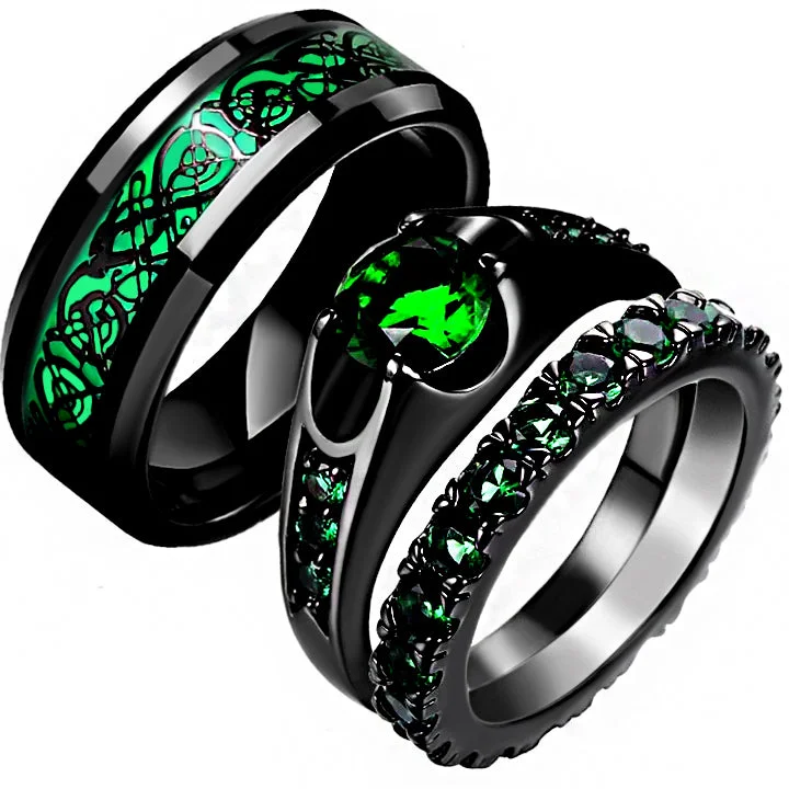 'Emerald Love' Rings