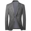 Men's Knitted Stretch Thin Casual Blazer