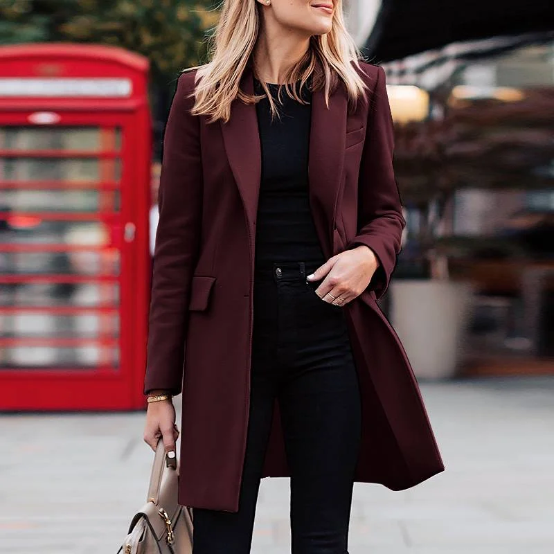 Women Elegant Long Sleeve Lapel Blazer ZANZEA Casual Button Office Work Coat Autumn Vintage Outwear Jackets Female OL Overcoats