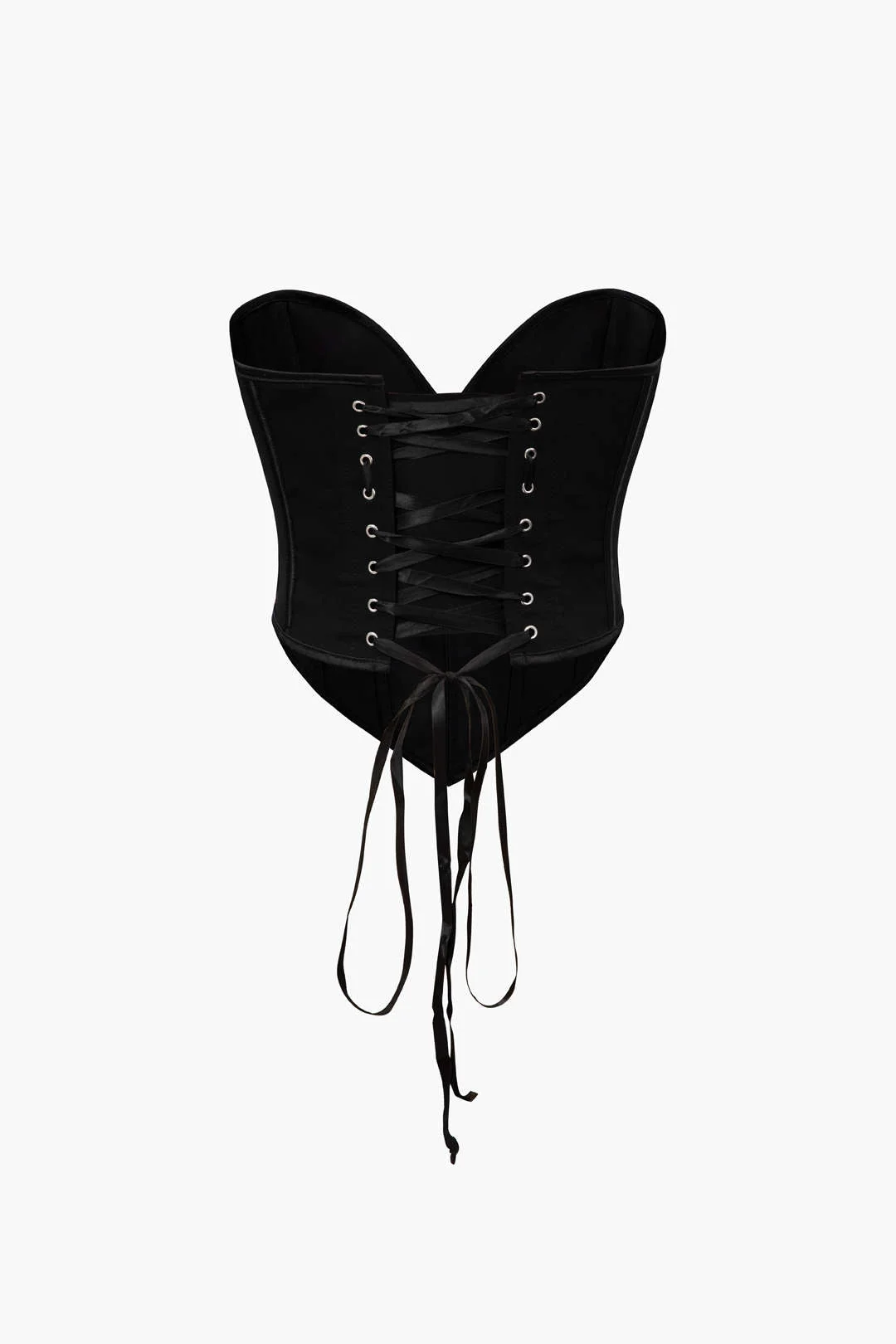 Brownm V Hem Tie Back Corset Top