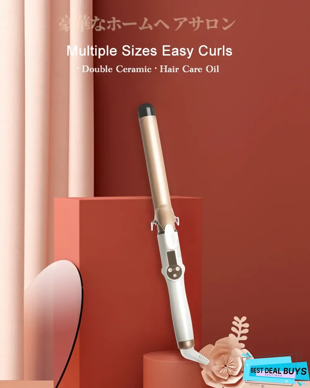 Oteya&trade; Double Ceramic Coating Multi-Functional Curling Iron