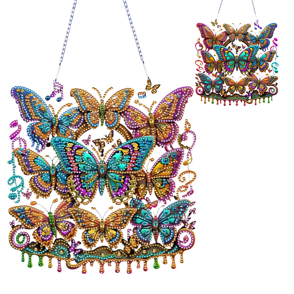 Acrylic Special Shaped Music Butterfly 5D DIY Diamond Art Hanging Decorations