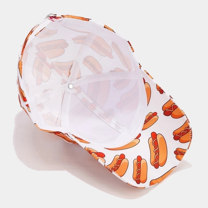 Women’s Minimalist Classic Style Color Block Printing Curved Eaves Baseball Cap