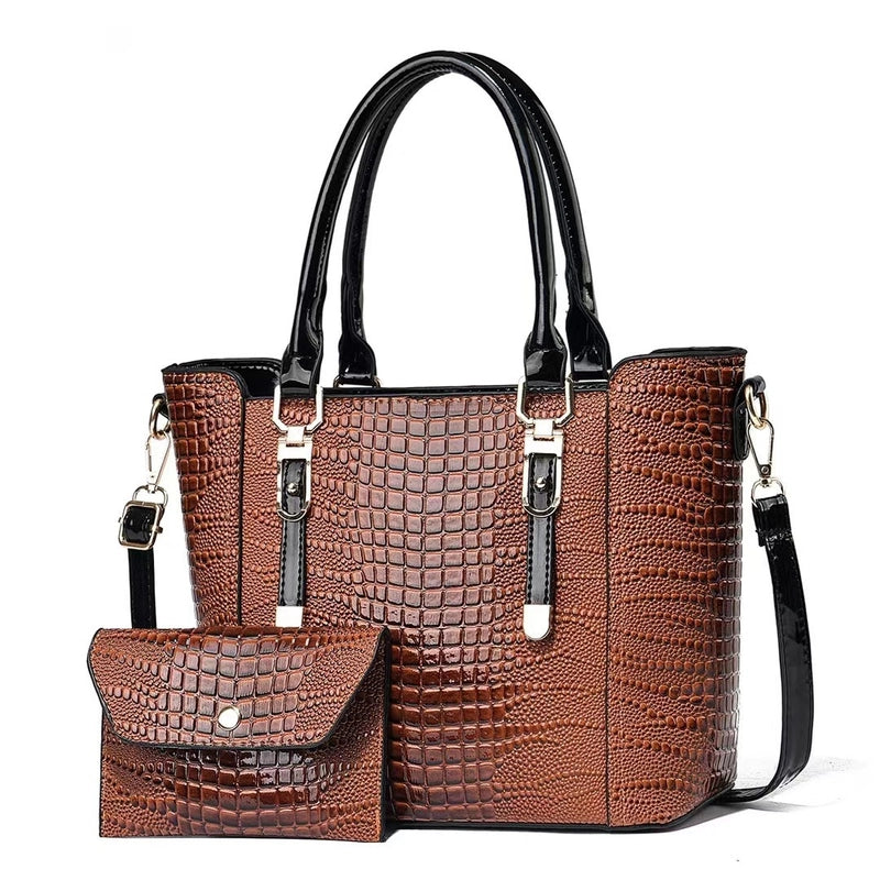Women's Pu Leather Solid Color Vintage Style Classic Style Square Zipper Bag Sets4