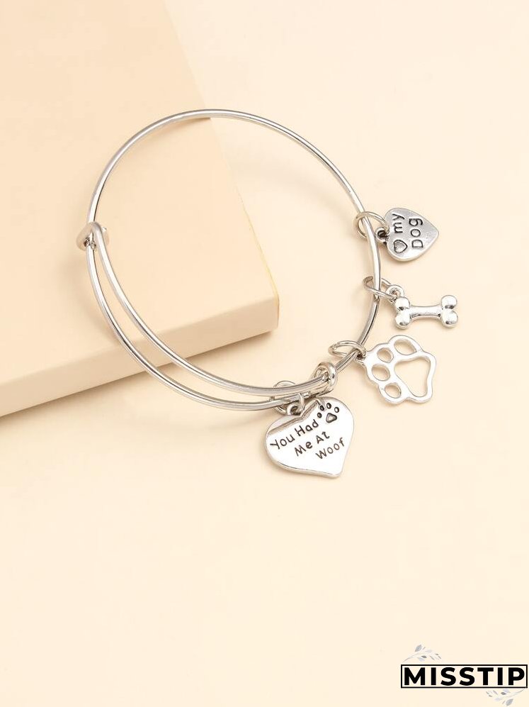 Heart Charm Bangle