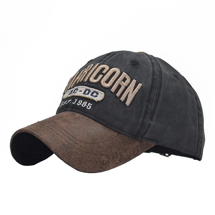VACIGODEN Spring Retro Baseball Cap Unisex Casual Outdoor Sports Sun Visor Letter Embroidery Trucker Hat PU Brim Hip Hop Gorras