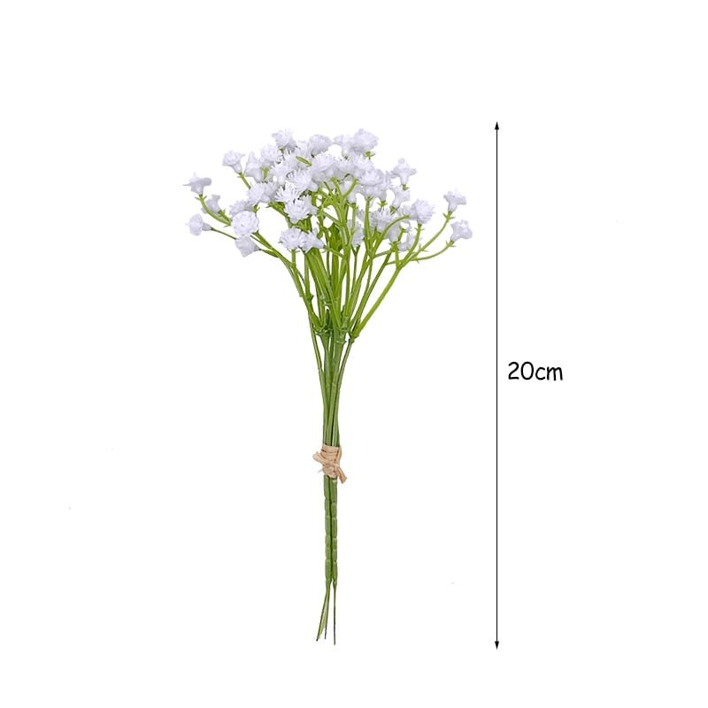 20cm White Gypsophila Artificial Flowers Wedding DIY Bouquet Decoration Arrangement Plastic Babies Breath Fake Flower Home Decor