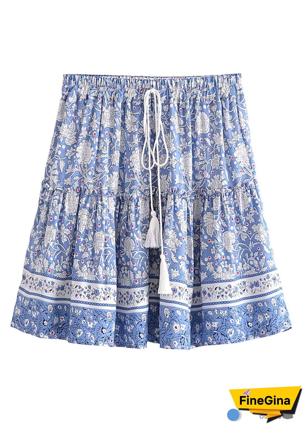 Boho Skirts in Wrap Skirt, Blue Sky and Daisy For Women