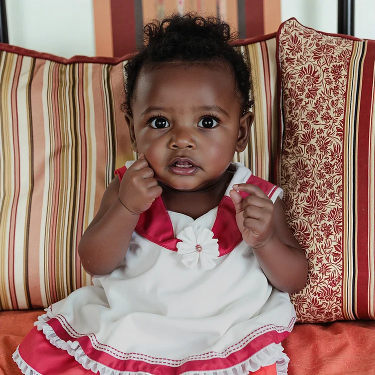  [Black Reborn] [Heartbeat💖 & Sound🔊]20'' Kids Reborn Lover Elaine Reborn Baby Doll Girl Toy - Reborndollsshop®-Reborndollsshop®