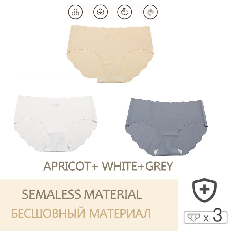 3PCS/Set Seamless Women's Pantys  Low Waisted Soft Underpants For GirlsLingerie Sexy Intimates Woman Comfortable Briefs M-XL