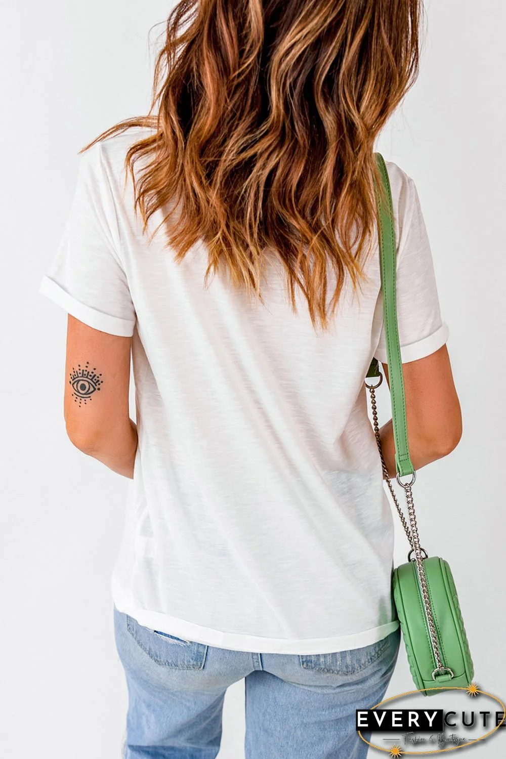 White Coffee Cups Graphic Print 4th of July Graphic T Shirt