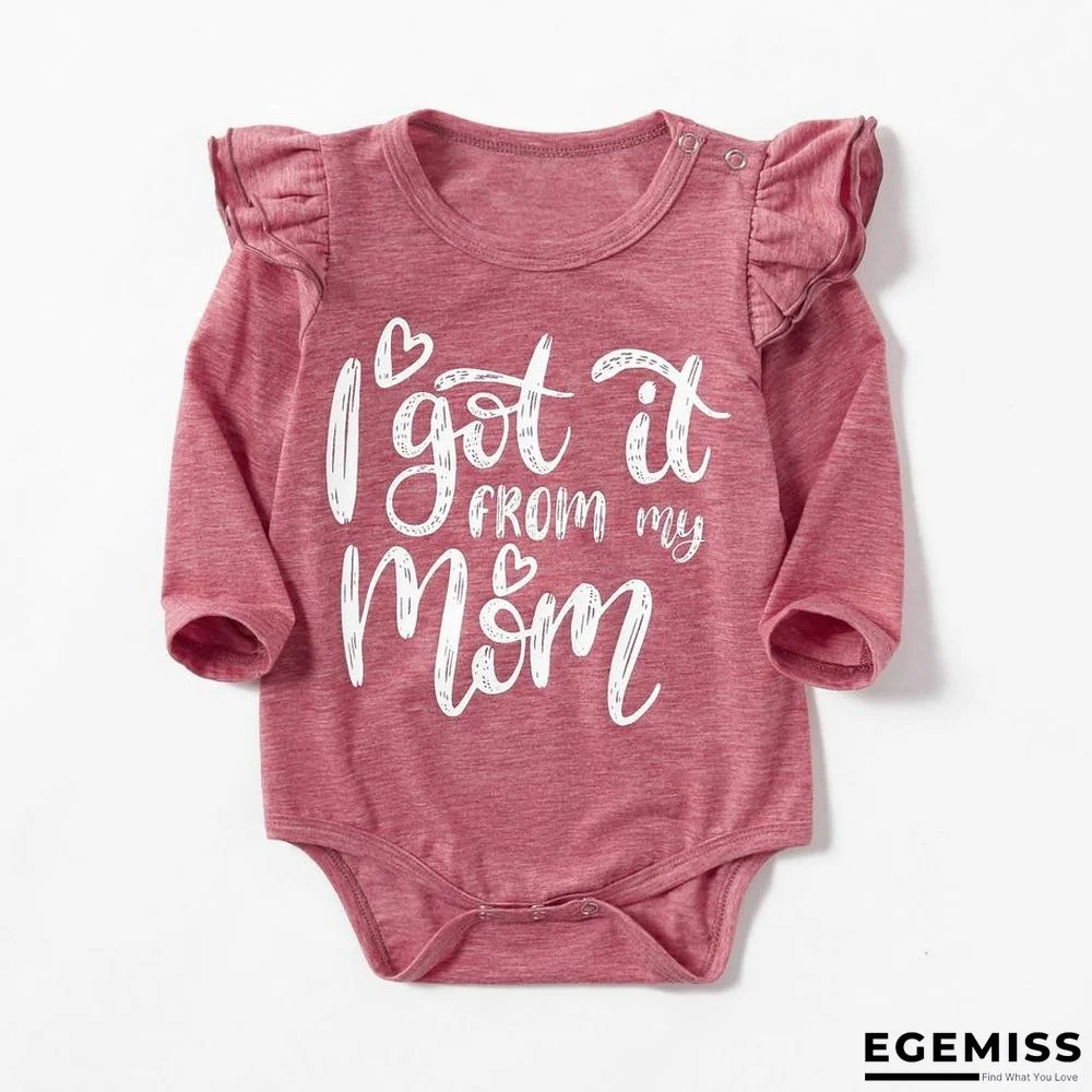 Mommy and Me Round collar Heart-shaped Red long sleeve Matching Tops | EGEMISS