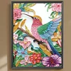 Fleur Colibri-Sp&eacute;cial Forme Diamant Peinture-30 * 40CM