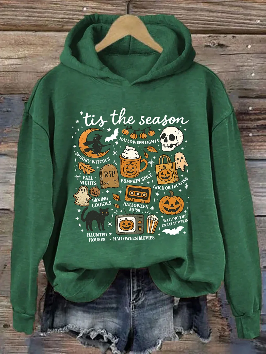 Halloween Fall Ghost Boho Hoodie
