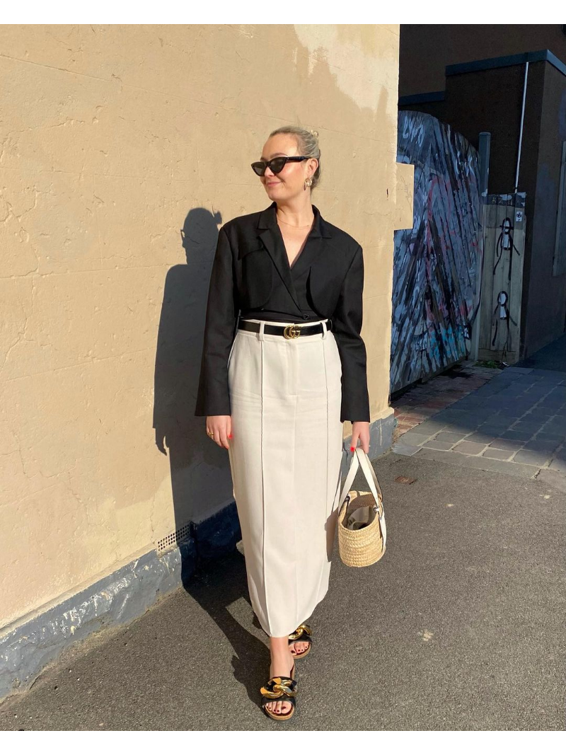 Ootddress Patchwork High Waist Slim Long Skirt Female Solid High Street Elegant Fashion Seamless Vintage White Women's Maxi Skirt