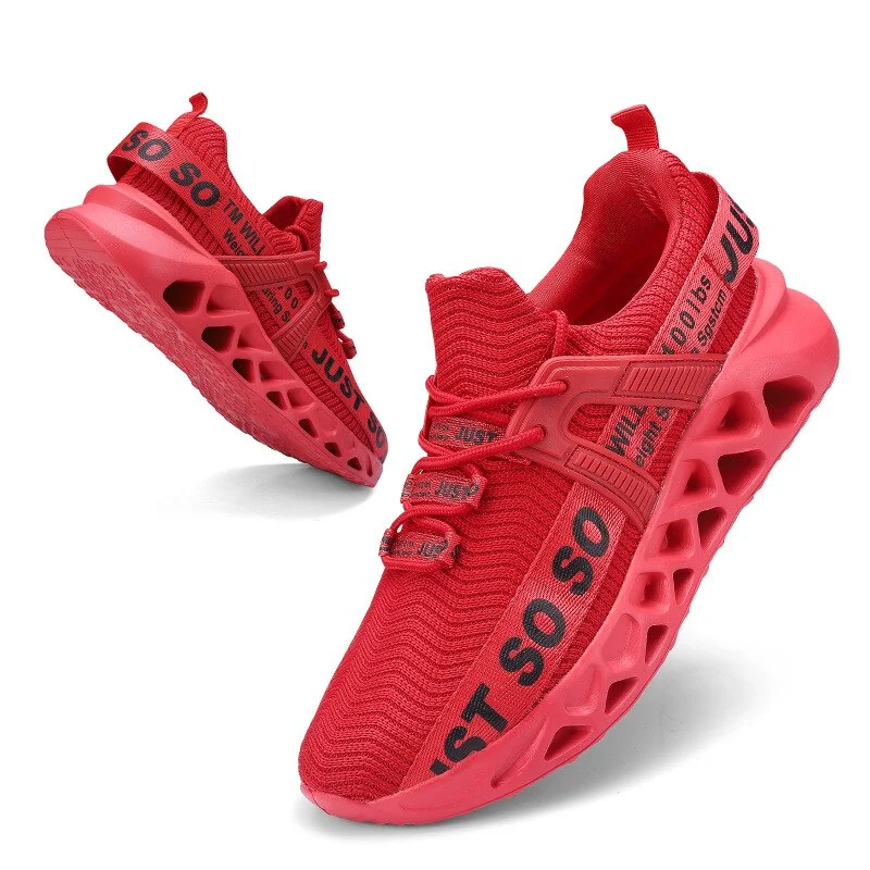 YRZL Sneakers Casual Lace-up Breathable Couple Tenis Shoes Fashion Mesh Hard-wearing Blade Running Shoes for Men Plus Size 36-48