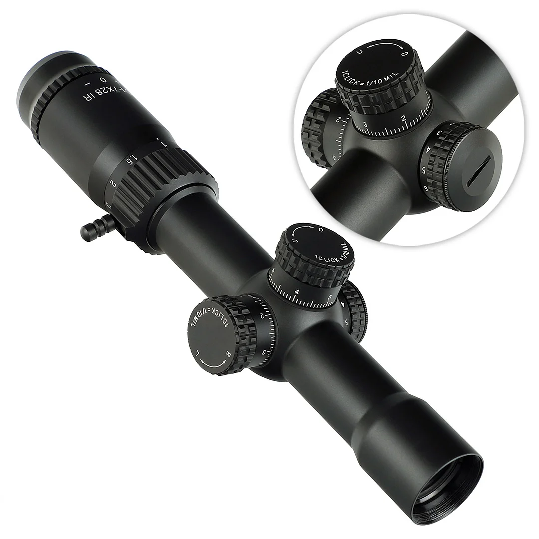 ohhunt® 1-7X28 IR 30MM SFP Red Illuminator Long Eye Relief Scope