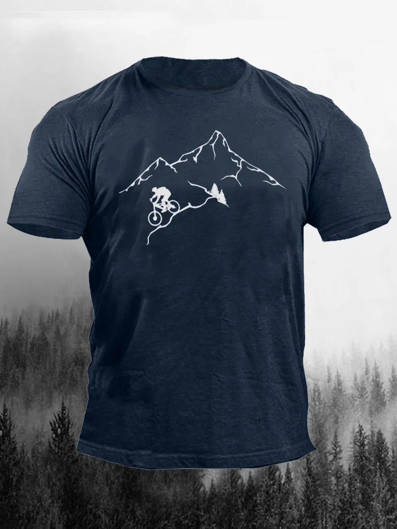 Casual Mountain Riding Printed T-Shirt in  mildstyles