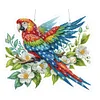 (US Only)2D Flat DIY Parrots Flowers Diamond Art Pendant Window Hanging Art for Home