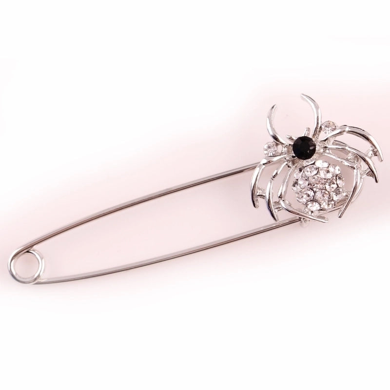 Korean Style Pin Spider Alloy Plating Inlay Rhinestones Women’s Brooches