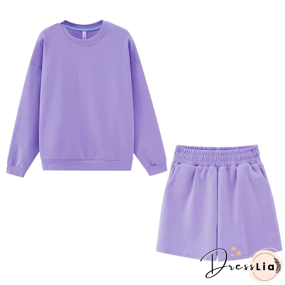 Toppies Autumn Shorts Set Women Tracksuits Oversize Sweatshirts High Waist Shorts Female Two Piece Set