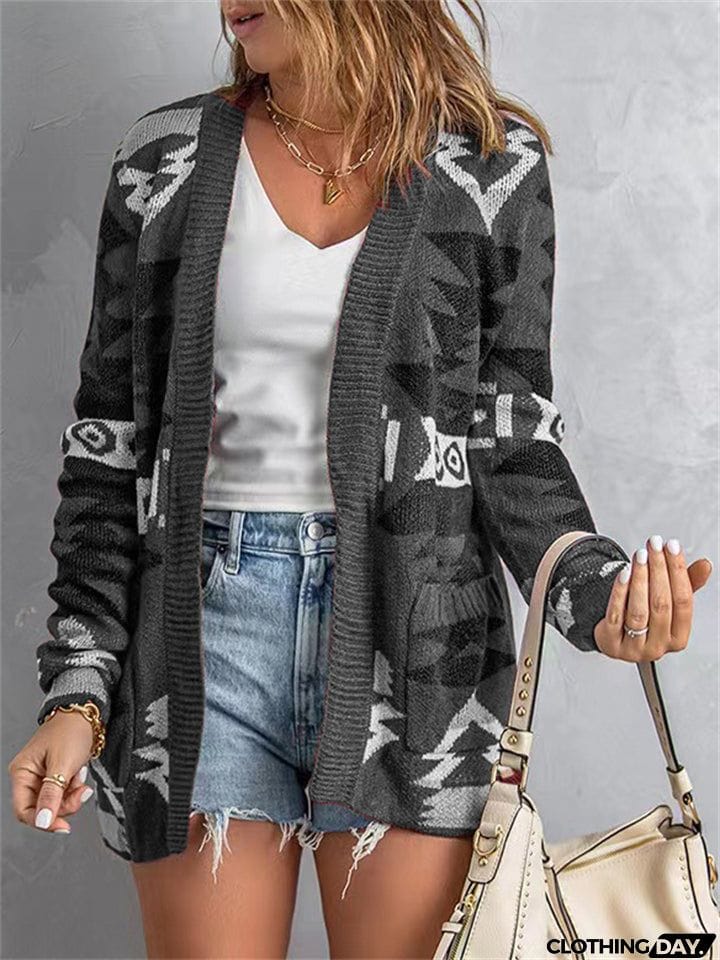 Street Style Halloween Extra Loose Knitted Cardigan Sweater for Autumn Winter