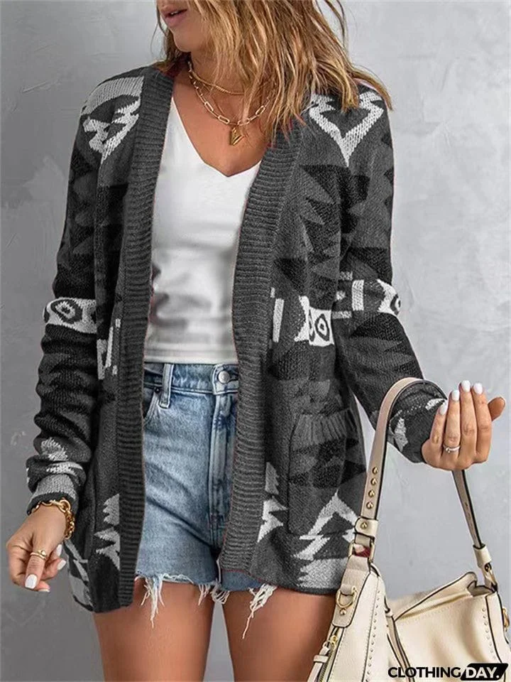 Street Style Halloween Extra Loose Knitted Cardigan Sweater for Autumn Winter