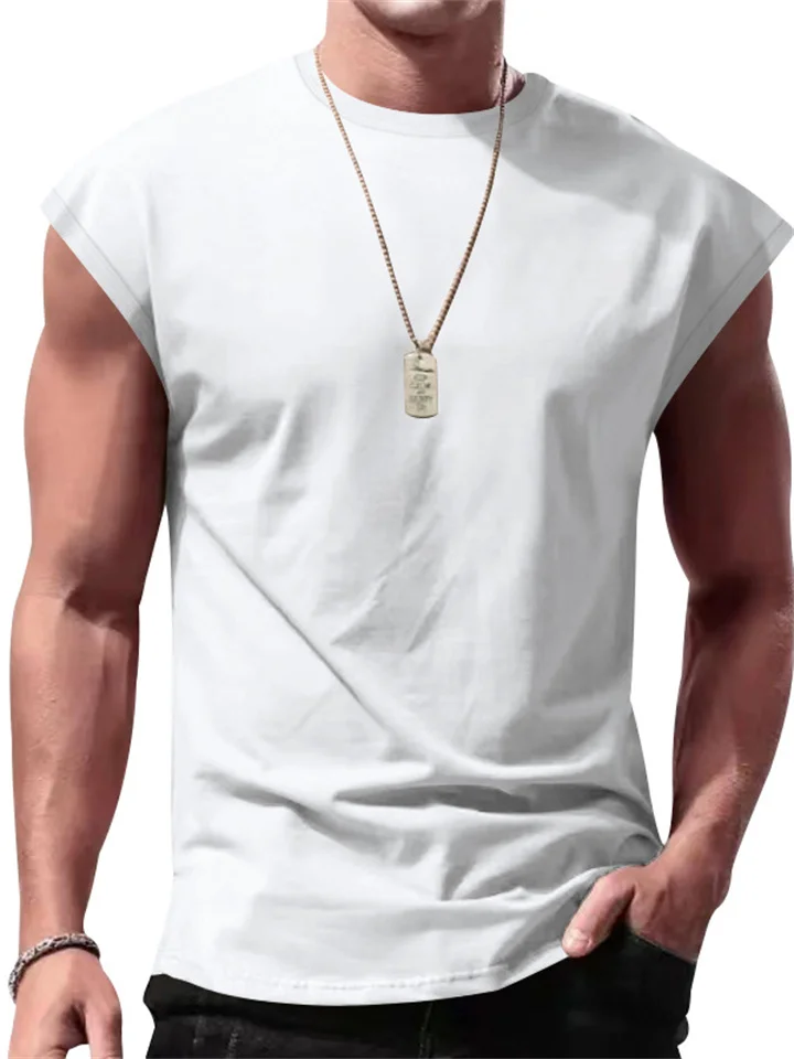 Men's New Summer Sleeveless Undershirt Men's Casual Solid-color Thin Section T-shirt Undershirt