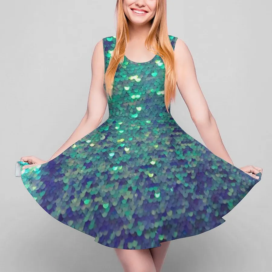 chinese dress ladies Purple Mermaid Skater Dress 2XL
