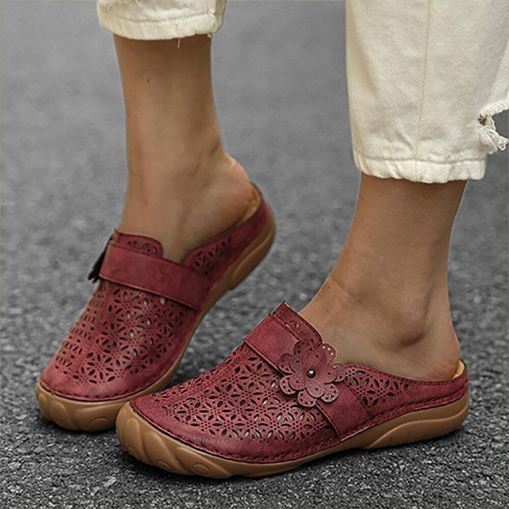 Comfortable Retro Backless Flat Casual Sandals