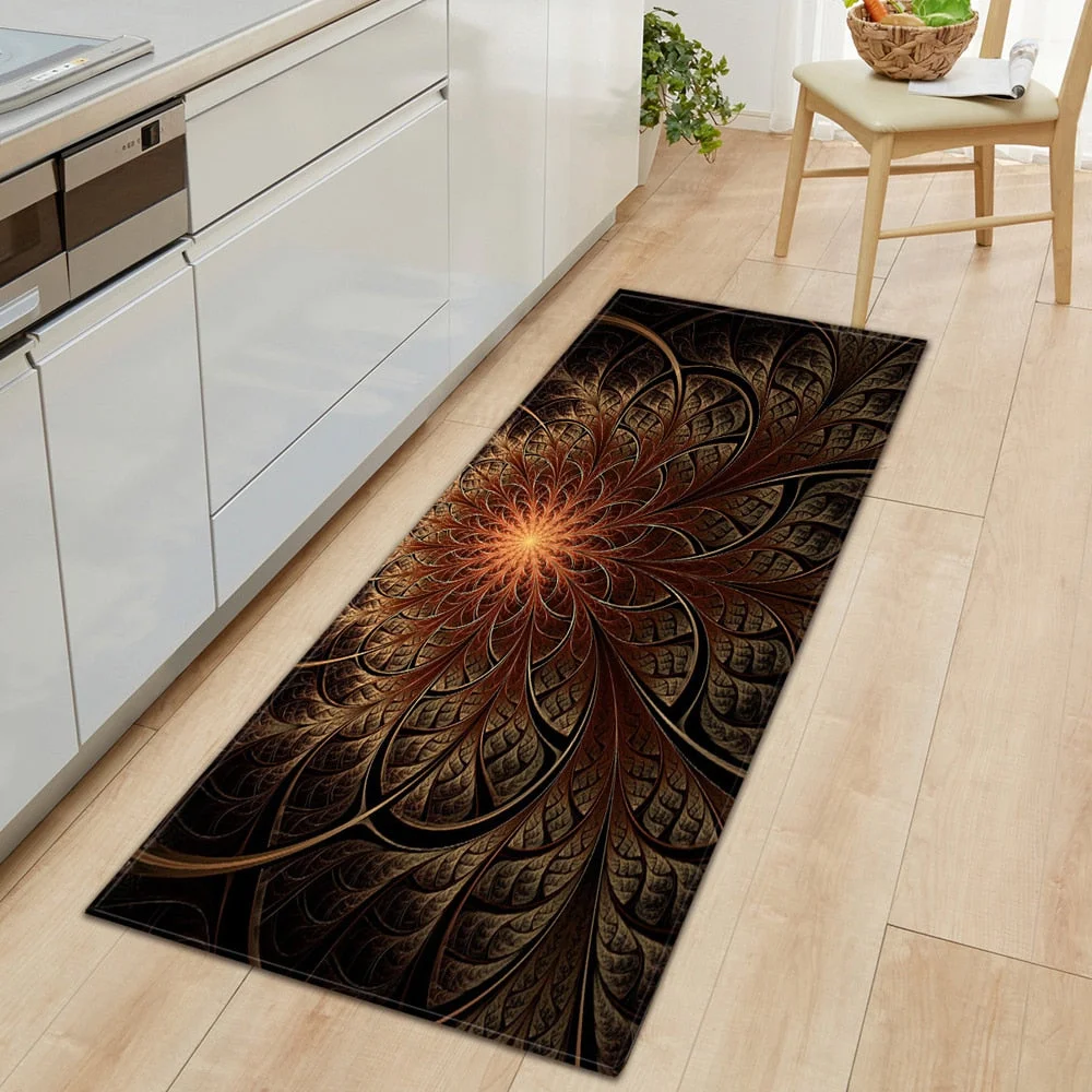 Nordic Entrance Doormat Kitchen Mat Home Bedroom Hallway Floor Rug 3D Pattern Decoration Flannel Carpet Bathroom Non-slip Mat