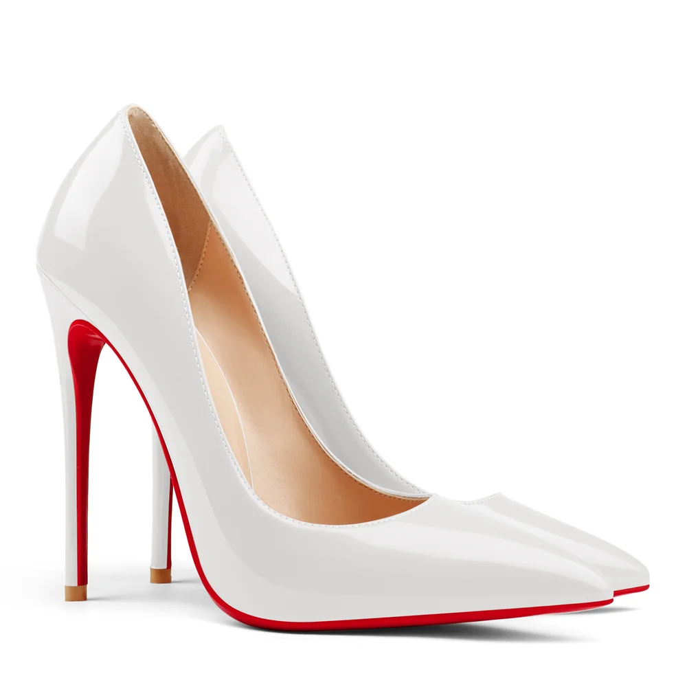 120/100mm Red Bottom Women's Party Wedding Heels Patent Pumps-MERUMOTE