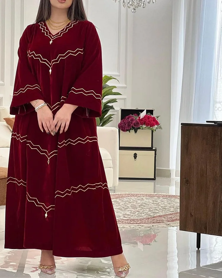 Vintage embroidered velvet kaftan