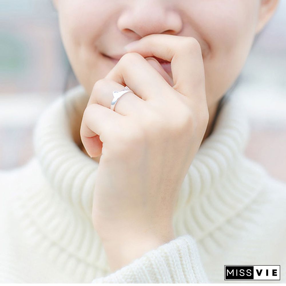 Cat Ear 925 Sterling Silver Ring