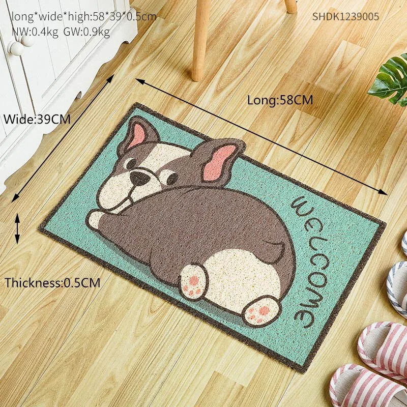 Cute Cartoon Animal Pattern Doormat Protective Floor Mat Welcome Mats for Front Door Modern Home Decoration Accessories Mat