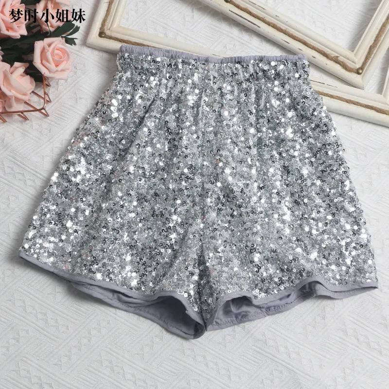 Churchf The Details Are Good, There Are Libu Lililiang Shorts High Waist Broad Leg Trousers Tight Waist Leisure Light Skin Hot Pants 9915
