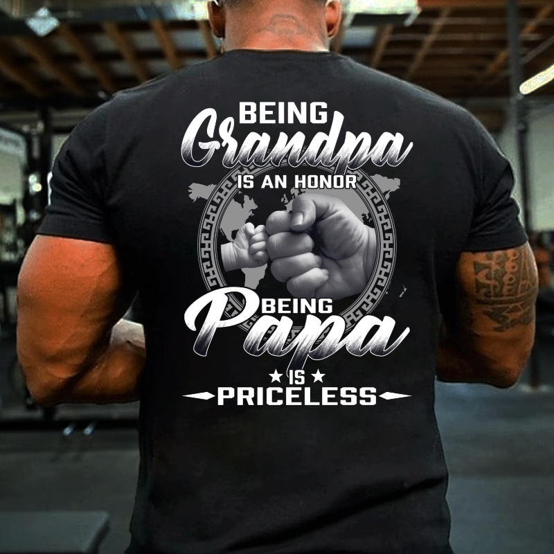 Being Grandpa Is An Honor Being Papa Is Priceless Funny Family T-shirt ctolen