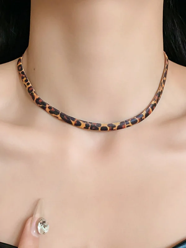 Snake Chain Leopard Necklaces Accessories