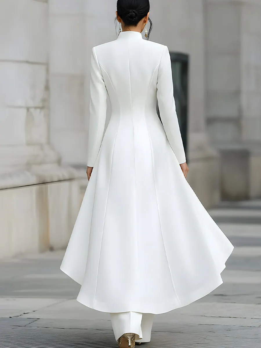 Elegant Front-buttons Long Blazer And Pants Set image 4