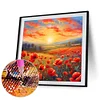 Fleur de coquelicot-plein rond diamant peinture-30 * 30cm