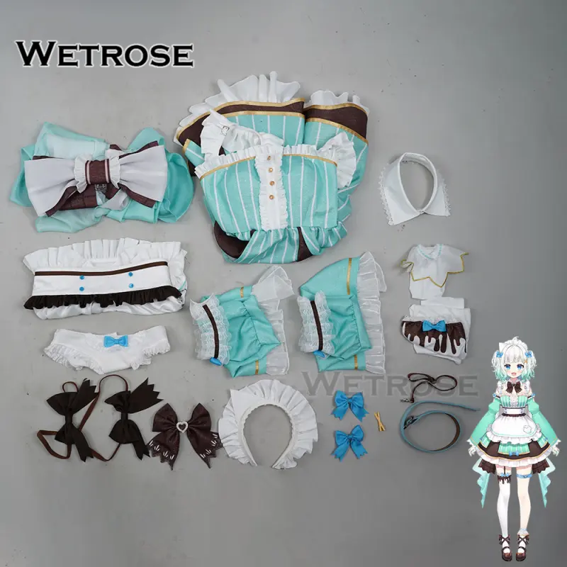 [Wetrose] Pre-Order Vtuber Mint Fantome Ghost Maid Outfit Cosplay Costume
